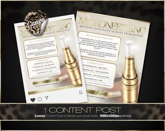Microneedling Social Media Vorlagen - Sofortiger digitaler Download