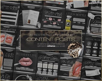 30 plantillas para redes sociales de profesionales de la estética: descarga digital instantánea