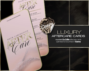 Brow Lamination Aftercare Card Canva Template | Editable Beauty Aftercare Instructions | Instant Download