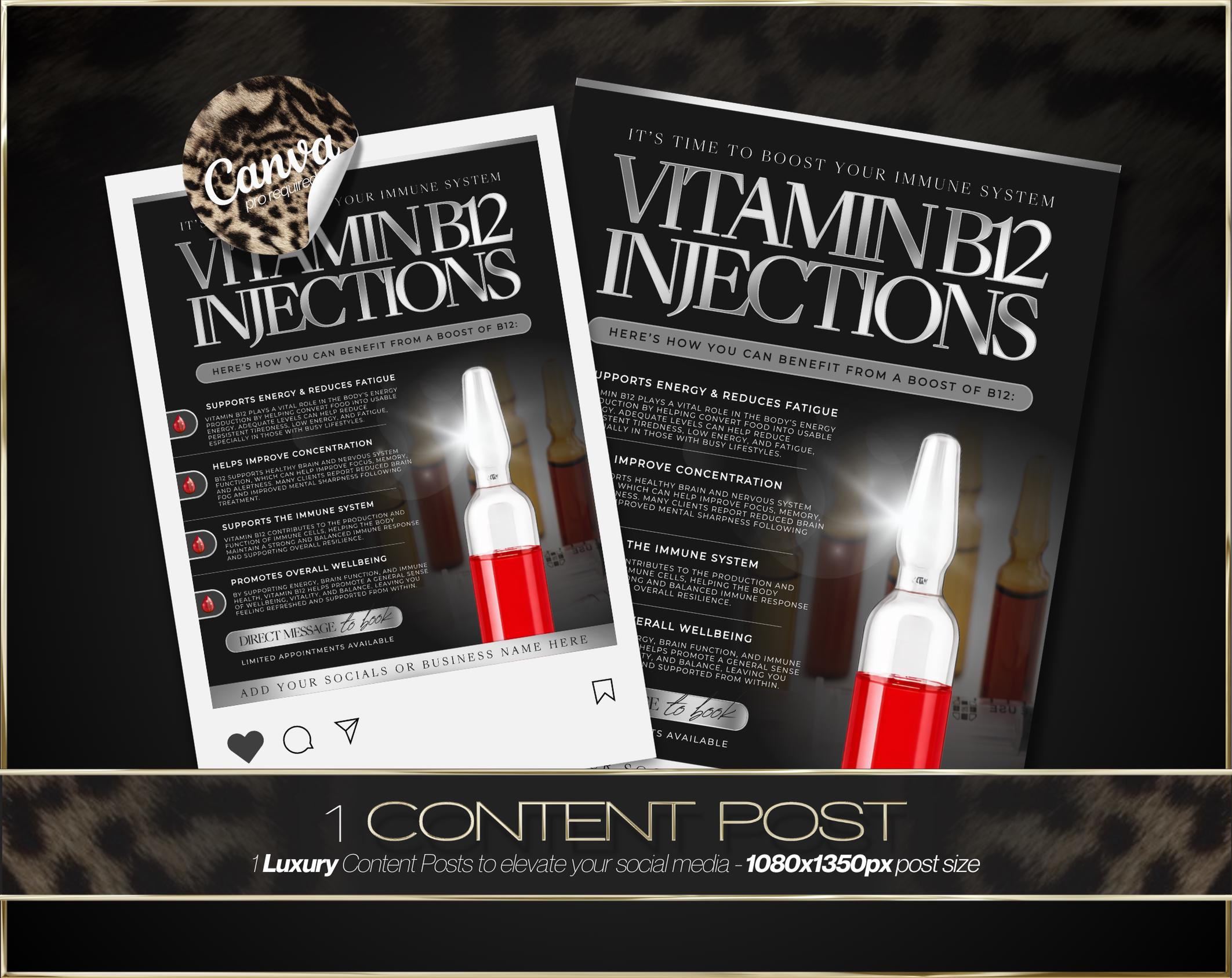 Vitamin B12 Aesthetics Practitioner Social Media Templates – Instant  Digital Download