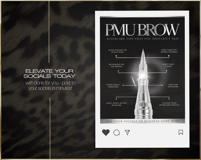 Lip Blush & PMU Brow Canva Templates Permanent Makeup Social Media