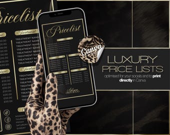 Beauty Business Price List Canva Templates | Editable 4-Piece Salon Menu Bundle | Instant Download