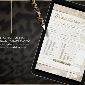 Modulo di consultazione per salone di bellezza - Modello Canva / Scheda cliente modificabile / Download immediato immagine 3