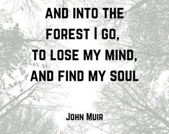 E nella foresta vado John Muir citazione Download digitale Wall Art