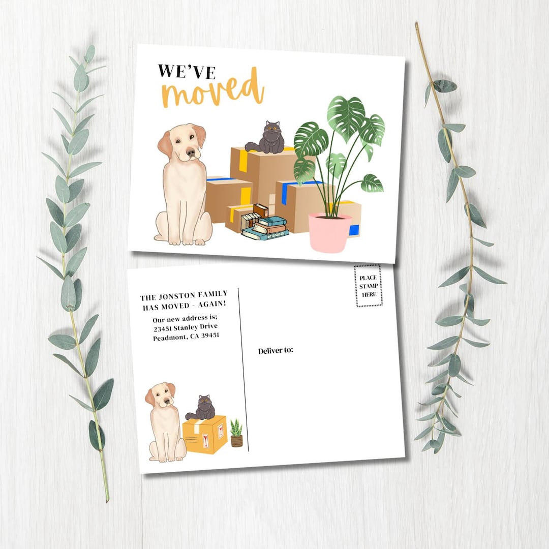 We've Moved Postcard - Etsy