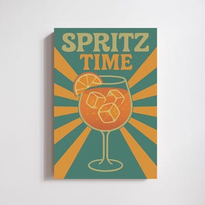 Retro Aperol Spritz Cocktail Print: Vintage Bar Wall Art (Digital Download)