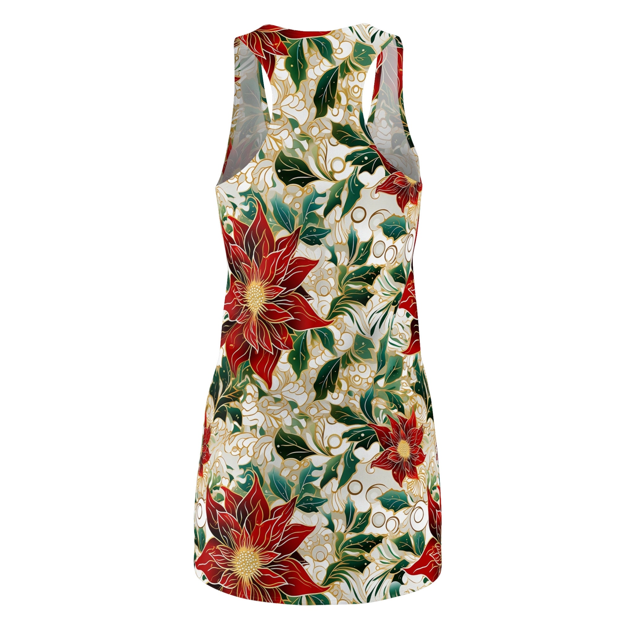 Red Flower Women's Cut & Sew Racerback Dress