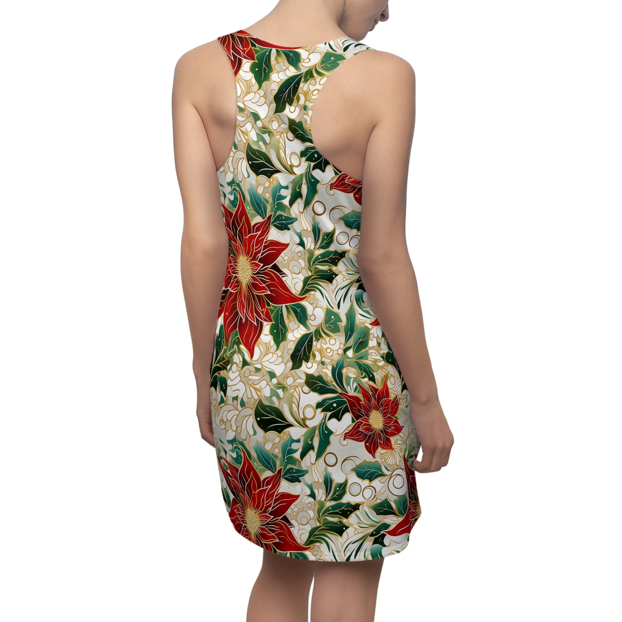 Red Flower Women's Cut & Sew Racerback Dress