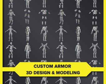 3D Design and Modeling of Armor - Any Custom 3D Armor Development - 1h | Texturing, Slicing or Size Adjustments are available