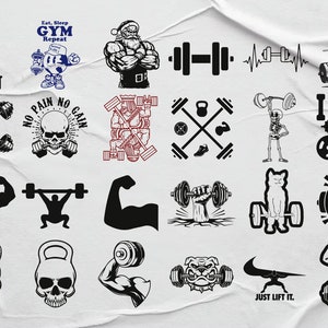 Workout / Fitnessstudio x24 BUNDLE SVG/EPS/Png/Dxf/Jpg/Pdf, Fitness Motivation svg, Cardio Zitat, Sport Shirt svg, Gym Cricut, Übung, kommerzielle Nutzung