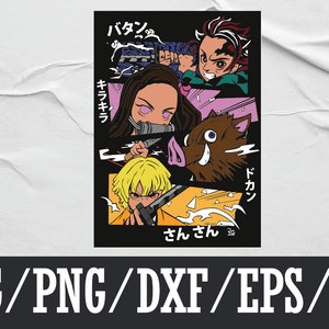 Demon Slayer Svg | Anime  SVG Digital Download | Japanese SVG | | Anime Silhouette SVG | Svg-Png-Pdf | Kawaii svg Anime | Anime Character