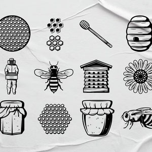BEE SVG Bundle, Honey BEE Svg Files, Bee Svg Cut Files For Cricut, Bee Clipart, Honeycomb Svg