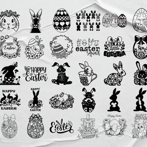 Happy Easter SVG Bundle, Easter SVG, Easter quotes, Easter Bunny svg, Easter Egg svg, Easter png, Spring svg, Cut Files for Cricut