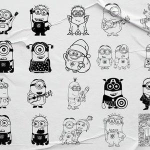 Minions Svg Bundle, Minions Png, Despicable Svg, Layered SVG, Minions Faces Svg, Digital file, Cut File For Cricut, Silhouette