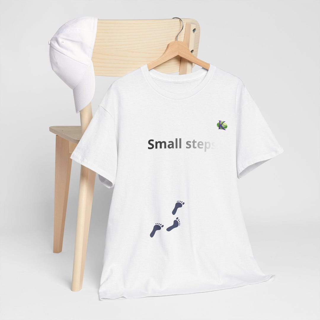 Small Steps Footprints T-shirt | Minimalist Motivational Tee - Etsy