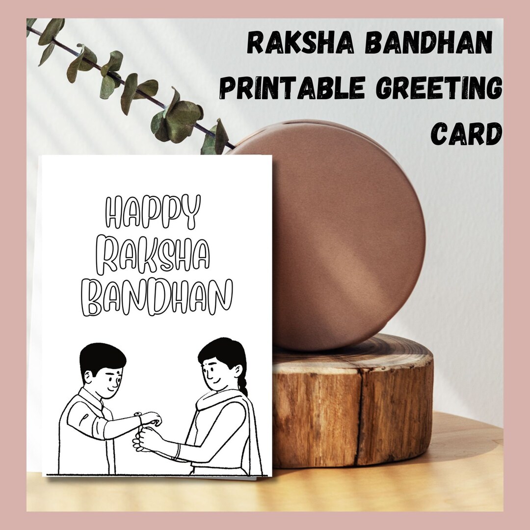 Coloring Rakhi Printable Cards Printable Cards for All Ages - Etsy