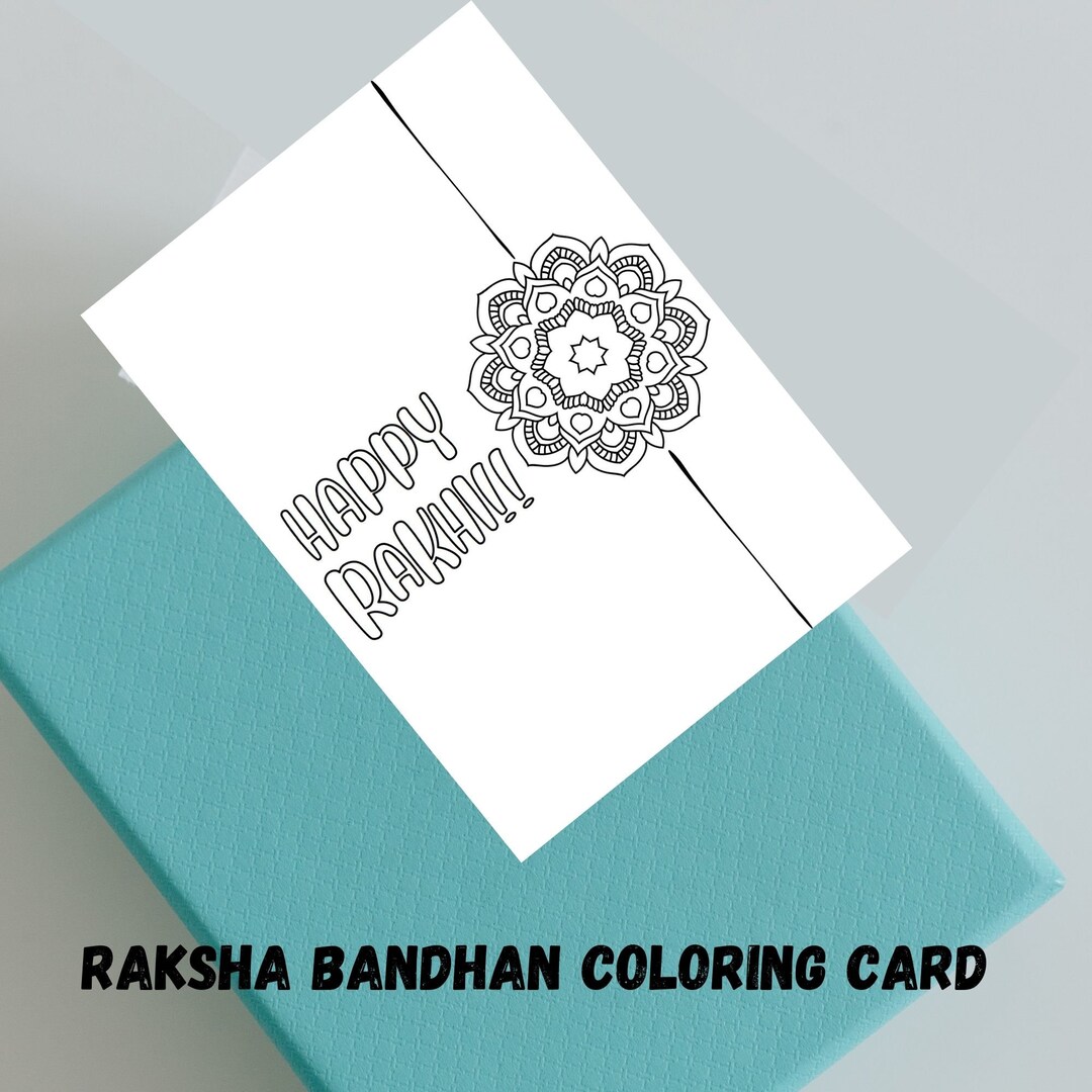 Print and Color in Cards Printable Rakhi Card for All Ages - Etsy UK