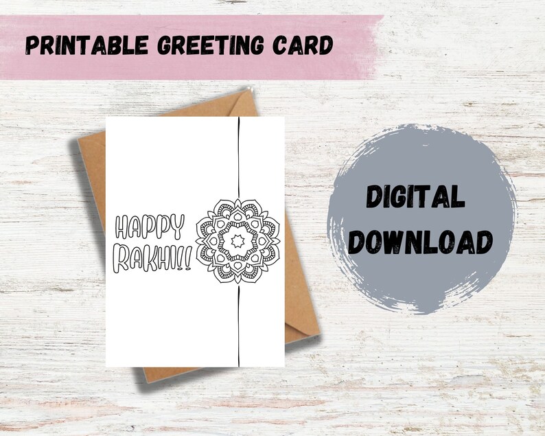 Print and Color in Cards Printable Rakhi Card for All Ages - Etsy