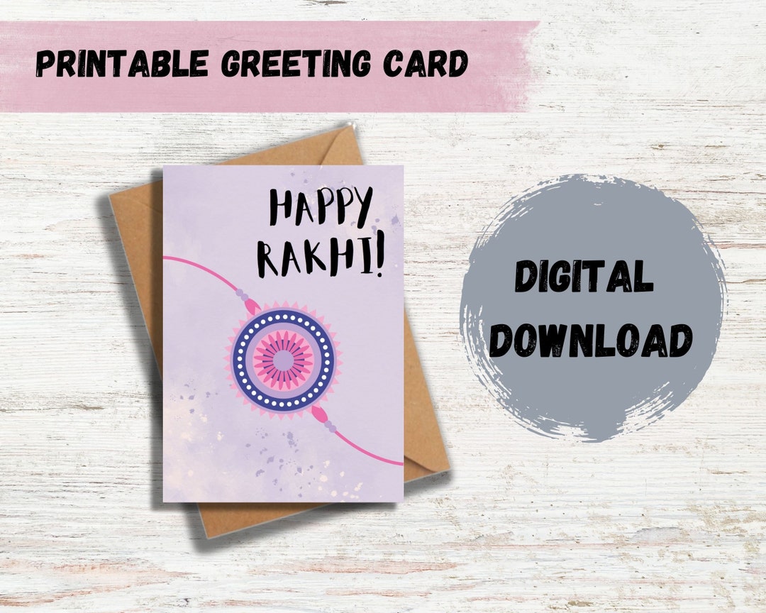 Happy Rakhi Cards Printable Rakhi Card Happy Rakhi Etsy Happy Rakhi Cards Printable Rakhi Card Happy Rakhi Etsy