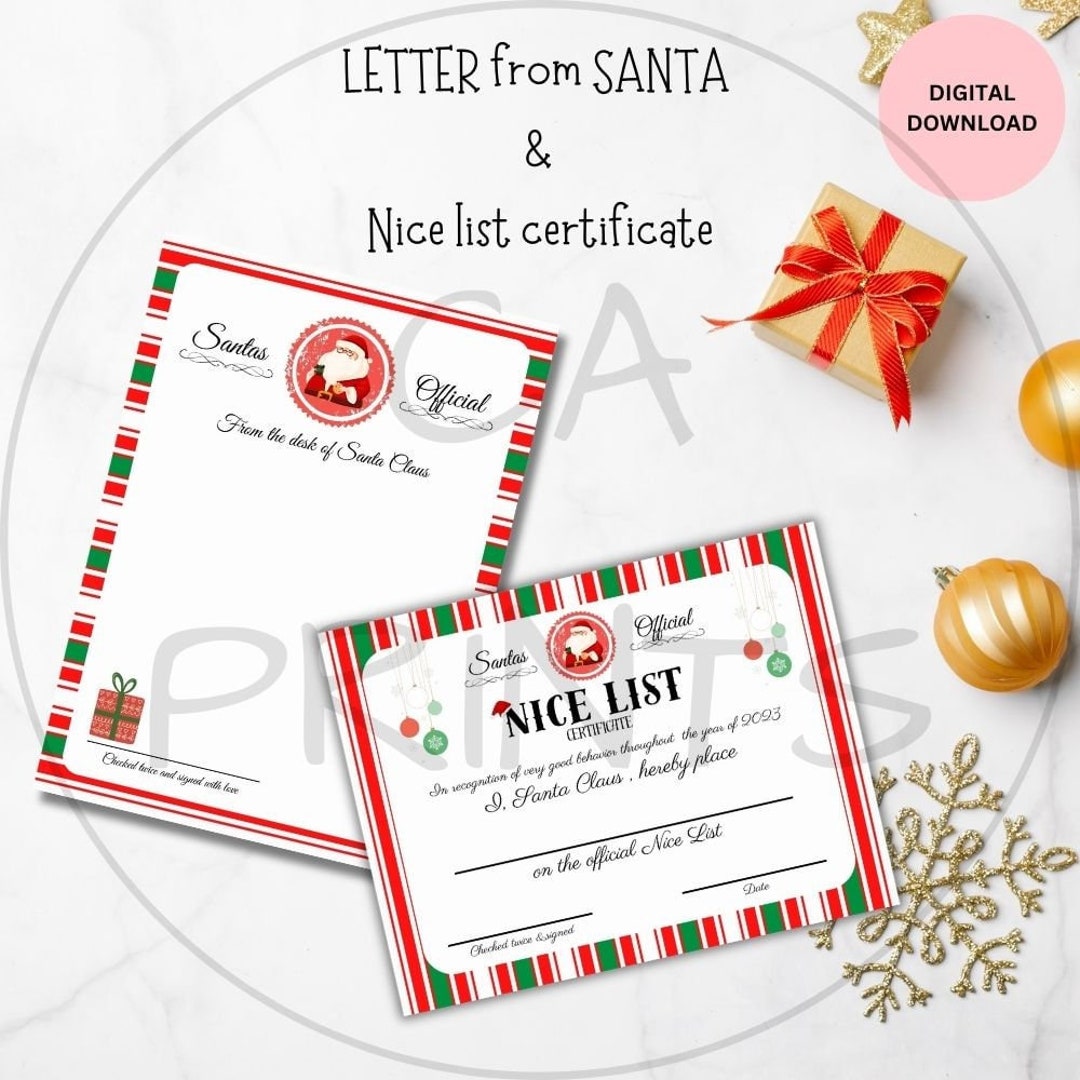 Printable Letter From Santa Official Santa Letterhead - Etsy