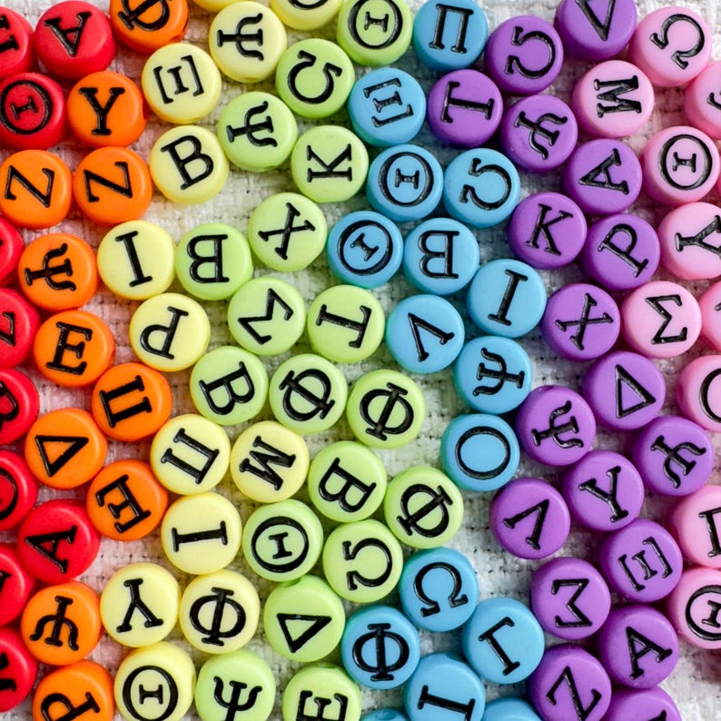 Greek Letter Delta Beads, DIY Sorority Bracelet Accessories, 100 Pieces ...