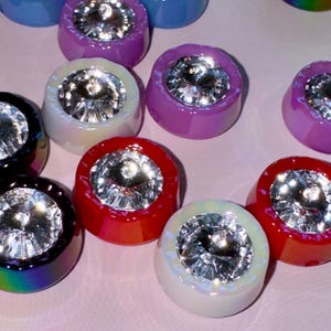 Chunky UV Iridescent Rhinestone Beads: DIY Jewelry, Decoden (20.5x12.5mm, 2.5mm Hole)