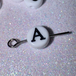 100 pcs Alpha/A Greek Alphabet Individual Initial Letter Beads for DIY Sorority + Fraternity Friendship Bracelets and Accessories, 7mmx4mm