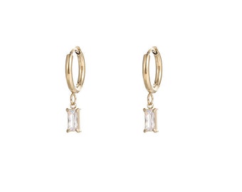 Classic Gem Drop Clip Hoops