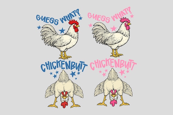 Guess What Chicken Butt Bundle PNG, Farmhouse Chicken Png, Matching Graphic png, Funny Chicken Design png, Farm Humor Chicken Lover Gift.