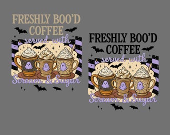 Freshly Boo’d Coffee Halloween PNG, Trendy Halloween Coffee Png, Halloween Ghost Boo Cute, Preppy Checkered Halloween Png, Spooky Fall Gift.