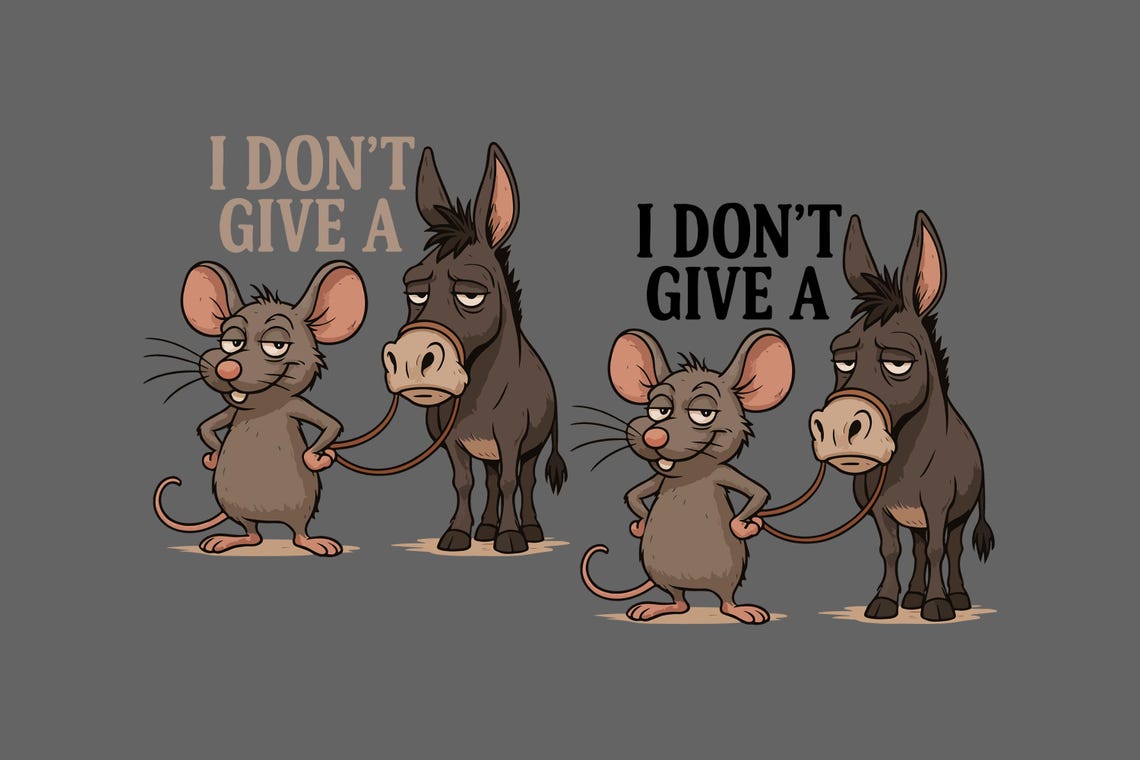 No Rats Svg File I Don't Give a Rats Ass Sarcasm SVG PNG, Funny Donkey Rats Meme Png ...