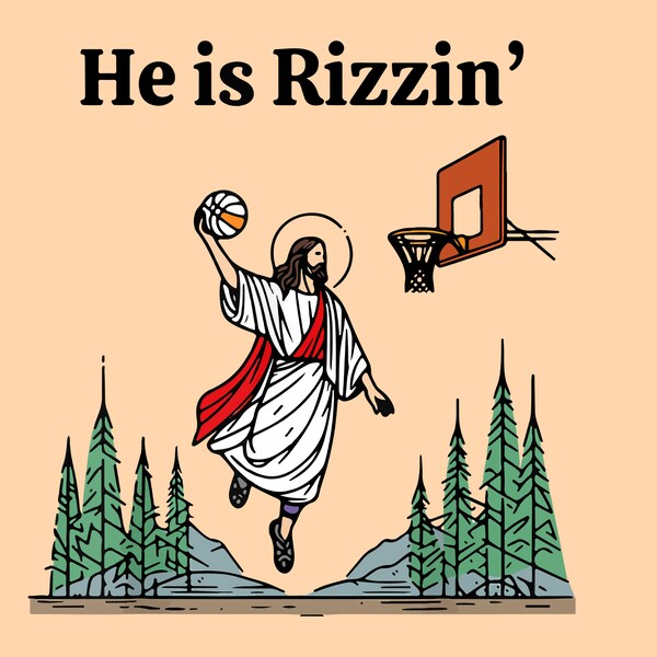 He Is Rizzin' SVG PNG files, Christian Easter Svg, Jesus Playing Basketball, Funny Easter Png, Jesus Easter Svg, Easter Day Gifts.