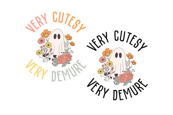 Very Demure Svg Very Cutesy SVG PNG, Funny Gen Z Trendy Png, Very spooky ghost Halloween Svg, Floral ghost png, Gift for Demure Girls Women.