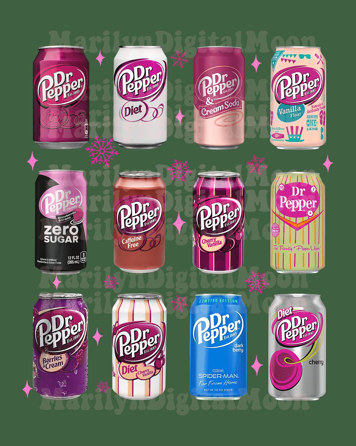 Christmas Dr Pepper PNG, Trendy Soda Png, Vintage Soda Canned Png