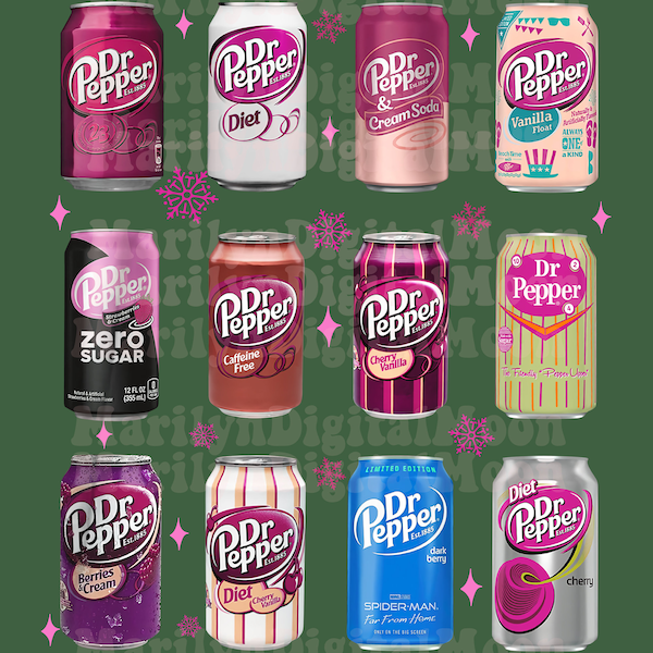 Christmas Dr Pepper PNG, Trendy soda Png, Vintage Soda Canned Png, Gifts.