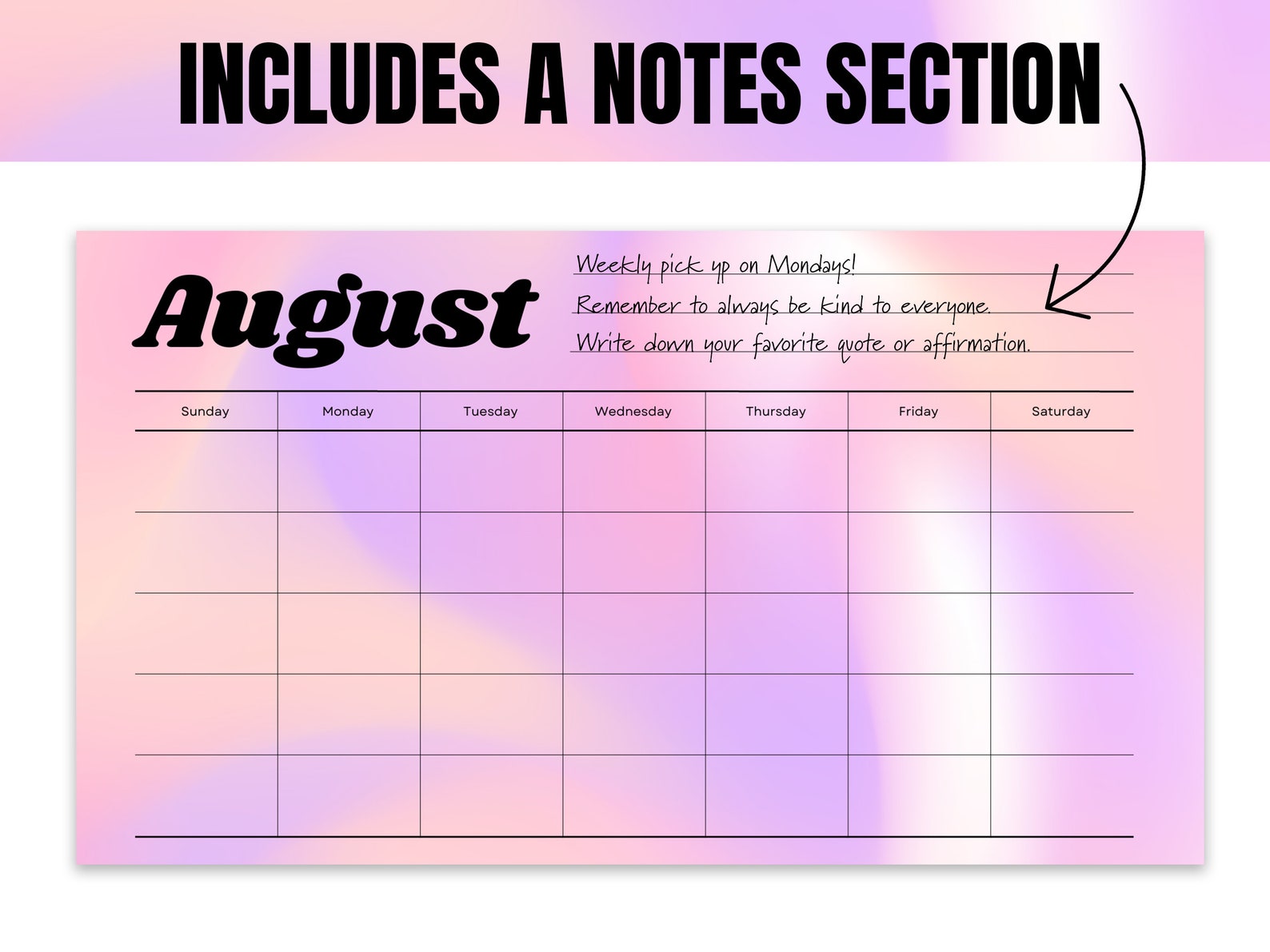 Blank Printable Calendar Cute Calendar Horizontal Printable Calendar Blank Printable Calendar Cute Calendar Horizontal Printable Calendar