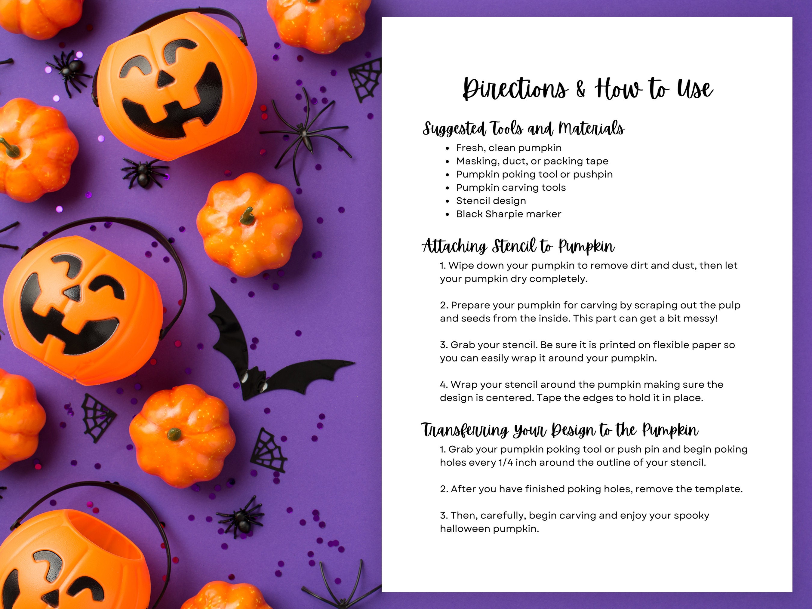 50 Printable Pumpkin Carving Stencils For Halloween Bundle Etsy