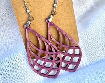Dangling Oval Cascading Curves Teardrop Earrings