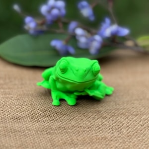 Cute Realistic Frog Figurine: Earthy or Vibrant Colors