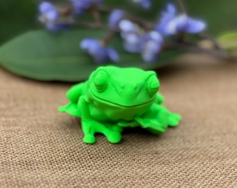Cute Realistic Frog Figurine: Earthy or Vibrant Colors