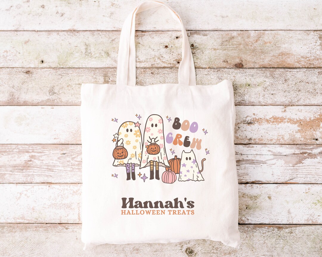Personalized Halloween Treat Bag, Custom Trick or Treat Tote Bag With ...