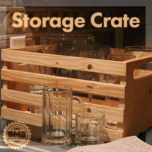 View of Wooden Storage Crate - Etsy