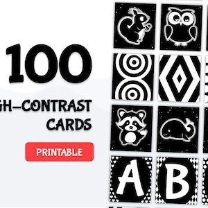 100 Printable High-Contrast Images (High Resolution, White on Black)