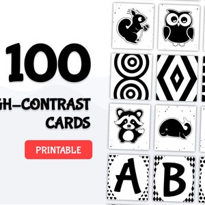100 Printable High-Contrast Images (High Resolution, Black on White)
