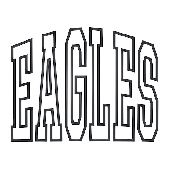 Eagles Top Arch Applique Embroidery Design, Embroidery Machine Design, Not a Physical Item, 6x10, 11x13, 8x13, 13x15