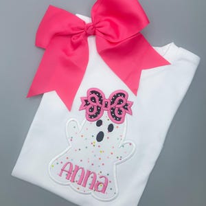 Personalized Confetti Ghost Embroidered Kids Shirt - Halloween Fall