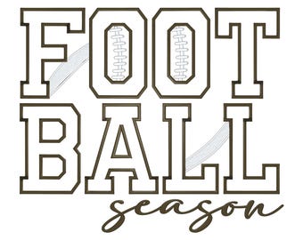 Football Season Applique Embroidery Design, Embroidery Machine Design, Not a Physical Item, 6x10, 11x13, 8x13, 13x15