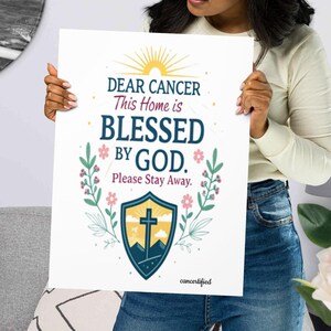 Póster de carta al cáncer, póster motivacional "Querido cáncer", póster alentador, decoración del hogar, lucha con esperanza