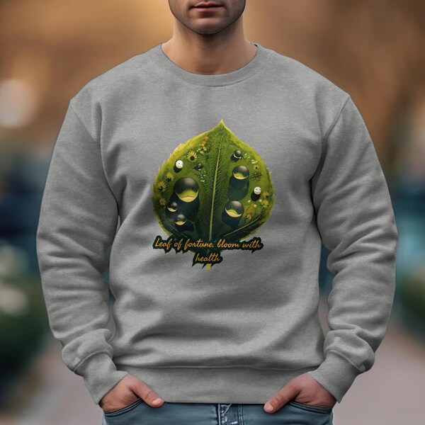 Leaf of Fortune T-Shirt, Bloom With Health Graphic, Nature Inspired, Green Leaf Design Tee, Eco Friendly Fashion, Unisex Shirt