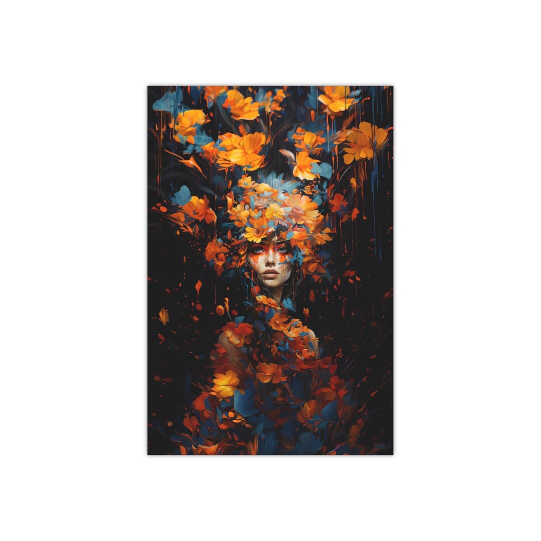 Mother Nature Art Print - Surreal Floral Woman, Satin Poster - Etsy